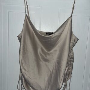 Dynamite Cream Asymmetrical Ruched Camisole